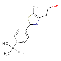 Chemical structure of 2-[2-(4-tert-butylphenyl)-5-methyl-1,3-thiazol-4-yl]ethan-1-ol - CSSB01415792226