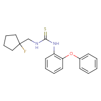 Chemical structure of 3-[(1-fluorocyclopentyl)methyl]-1-(2-phenoxyphenyl)thiourea - CSSB21432494186