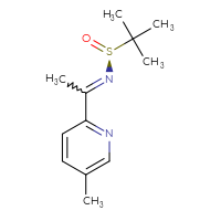 Chemical structure of (S)-2-methyl-N-[1-(5-methylpyridin-2-yl)ethylidene]propane-2-sulfinamide - CSSB21282204097