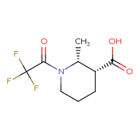 Chemical structure of (2R,3R)-2-methyl-1-(2,2,2-trifluoroacetyl)piperidine-3-carboxylic acid - CSSB00135093146
