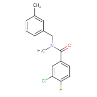 Chemical structure of 3-chloro-4-fluoro-N-methyl-N-[(3-methylphenyl)methyl]benzamide - CSSB02035226421