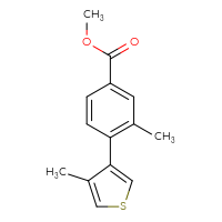 Chemical structure of methyl 3-methyl-4-(4-methylthiophen-3-yl)benzoate - CSSB06587874021