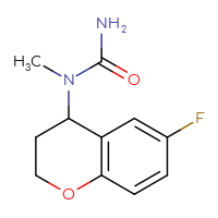 Chemical structure of 1-(6-fluoro-3,4-dihydro-2H-1-benzopyran-4-yl)-1-methylurea - CSSB21432470321