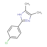 Chemical structure of 2-(4-chlorophenyl)-4,5-dimethyl-1H-imidazole - CSSB00010214716