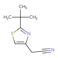 Chemical structure of 2-(2-tert-butyl-1,3-thiazol-4-yl)acetonitrile - CSSB00000694669