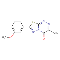 Chemical structure of 7-(3-methoxyphenyl)-3-methyl-4H-[1,3,4]thiadiazolo[2,3-c][1,2,4]triazin-4-one - CSSB00121637145
