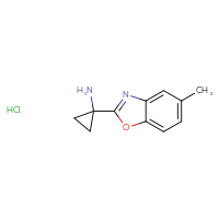 Chemical structure of 1-(5-methyl-1,3-benzoxazol-2-yl)cyclopropan-1-amine hydrochloride - CSSB00025784404