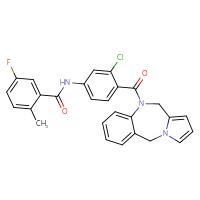 Chemical structure of N-(3-chloro-4-{3,9-diazatricyclo[8.4.0.0³,⁷]tetradeca-1(14),4,6,10,12-pentaene-9-carbonyl}phenyl)-5-fluoro-2-methylbenzamide - CSSB00020617427