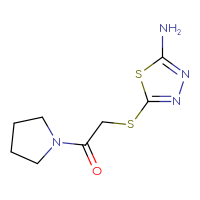 Chemical structure of 2-[(5-amino-1,3,4-thiadiazol-2-yl)sulfanyl]-1-(pyrrolidin-1-yl)ethan-1-one - CSSB00000149067