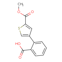 Chemical structure of 2-[5-(methoxycarbonyl)thiophen-3-yl]benzoic acid - CSSB00150708362
