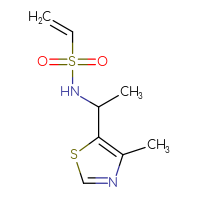 Chemical structure of N-[1-(4-methyl-1,3-thiazol-5-yl)ethyl]ethene-1-sulfonamide - CSSB02496191942