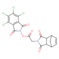 Chemical structure of 4,5,6,7-tetrachloro-1,3-dioxo-2,3-dihydro-1H-isoindol-2-yl 2-{3,5-dioxo-4-azatricyclo[5.2.1.0²,⁶]dec-8-en-4-yl}acetate - CSSB20270393233