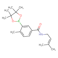 Chemical structure of 4-methyl-N-(3-methylbut-2-en-1-yl)-3-(4,4,5,5-tetramethyl-1,3,2-dioxaborolan-2-yl)benzamide - CSSB00248248874