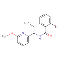 Chemical structure of 2-bromo-N-[1-(6-methoxypyridin-2-yl)propyl]benzamide - CSSB06985232793