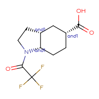 Chemical structure of rac-(3aR,5S,7aR)-1-(2,2,2-trifluoroacetyl)-octahydro-1H-indole-5-carboxylic acid - CSSB03608627244