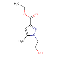 Chemical structure of ethyl 1-(2-hydroxyethyl)-5-methyl-1H-pyrazole-3-carboxylate - CSSB00011058183