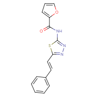Chemical structure of N-{5-[(1E)-2-phenylethenyl]-1,3,4-thiadiazol-2-yl}furan-2-carboxamide - CSSB00132378649