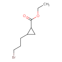 Chemical structure of ethyl 2-(3-bromopropyl)cyclopropane-1-carboxylate - CSSB02126331013