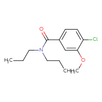 Chemical structure of 4-chloro-3-methoxy-N,N-dipropylbenzamide - CSSB02005836450