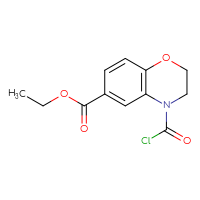 Chemical structure of ethyl 4-(carbonochloridoyl)-3,4-dihydro-2H-1,4-benzoxazine-6-carboxylate - CSSB21224773900