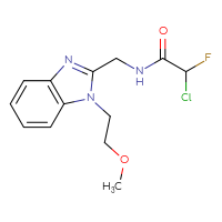 Chemical structure of 2-chloro-2-fluoro-N-{[1-(2-methoxyethyl)-1H-1,3-benzodiazol-2-yl]methyl}acetamide - CSSB21332109247
