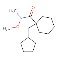 Chemical structure of 1-(cyclopentylmethyl)-N-methoxy-N-methylcyclohexane-1-carboxamide - CSSB04003799445