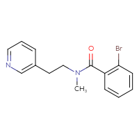 Chemical structure of 2-bromo-N-methyl-N-[2-(pyridin-3-yl)ethyl]benzamide - CSSB06465127536