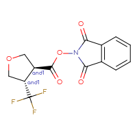 Chemical structure of rac-1,3-dioxo-2,3-dihydro-1H-isoindol-2-yl (3R,4R)-4-(trifluoromethyl)oxolane-3-carboxylate - CSSB02125422855