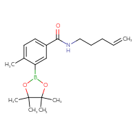 Chemical structure of 4-methyl-N-(pent-4-en-1-yl)-3-(4,4,5,5-tetramethyl-1,3,2-dioxaborolan-2-yl)benzamide - CSSB00248248882
