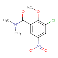 Chemical structure of 3-chloro-2-methoxy-N,N-dimethyl-5-nitrobenzamide - CSSB07016175349