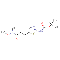 Chemical structure of tert-butyl N-(5-{2-[methoxy(methyl)carbamoyl]ethyl}-1,3-thiazol-2-yl)carbamate - CSSB02069841494