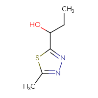 Chemical structure of 1-(5-methyl-1,3,4-thiadiazol-2-yl)propan-1-ol - CSSB00117482692