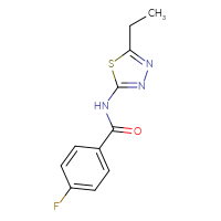 Chemical structure of N-(5-ethyl-1,3,4-thiadiazol-2-yl)-4-fluorobenzamide - CSSB00000249186