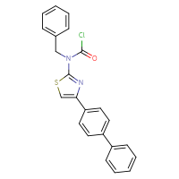 Chemical structure of N-benzyl-N-(4-{[1,1'-biphenyl]-4-yl}-1,3-thiazol-2-yl)carbamoyl chloride - CSSB21224773457