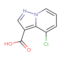 Chemical structure of 4-chloropyrazolo[1,5-a]pyridine-3-carboxylic acid - CSSB00009876973