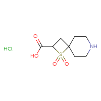 Chemical structure of 1,1-dioxo-1λ⁶-thia-7-azaspiro[3.5]nonane-2-carboxylic acid hydrochloride - CSSB21043415216