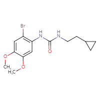 Chemical structure of 1-(2-bromo-4,5-dimethoxyphenyl)-3-(2-cyclopropylethyl)urea - CSSB02042900505