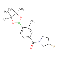 Chemical structure of 3-fluoro-1-[3-methyl-4-(4,4,5,5-tetramethyl-1,3,2-dioxaborolan-2-yl)benzoyl]pyrrolidine - CSSB02526927342