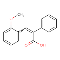 Chemical structure of 3-(2-methoxyphenyl)-2-phenylprop-2-enoic acid - CSSB00000389439