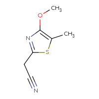 Chemical structure of 2-(4-methoxy-5-methyl-1,3-thiazol-2-yl)acetonitrile - CSSB00025791927
