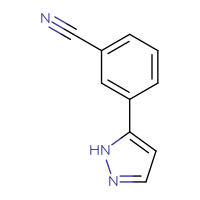 Chemical structure of 3-(1H-pyrazol-5-yl)benzonitrile - CSSB00021943789