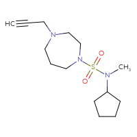 Chemical structure of N-cyclopentyl-N-methyl-4-(prop-2-yn-1-yl)-1,4-diazepane-1-sulfonamide - CSMB00161141857