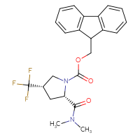 Chemical structure of (9H-fluoren-9-yl)methyl (2S,4S)-2-(dimethylcarbamoyl)-4-(trifluoromethyl)pyrrolidine-1-carboxylate - CSSB21043415399