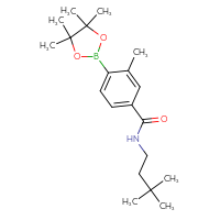 Chemical structure of N-(3,3-dimethylbutyl)-3-methyl-4-(4,4,5,5-tetramethyl-1,3,2-dioxaborolan-2-yl)benzamide - CSSB02533516796