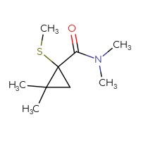 Chemical structure of N,N,2,2-tetramethyl-1-(methylsulfanyl)cyclopropane-1-carboxamide - CSSB14894616588