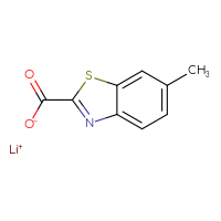 Chemical structure of lithium(1+) 6-methyl-1,3-benzothiazole-2-carboxylate - CSSB03436538292