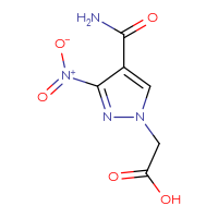 Chemical structure of 2-(4-carbamoyl-3-nitro-1H-pyrazol-1-yl)acetic acid - CSSB00011161665