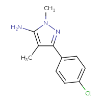 Chemical structure of 3-(4-chlorophenyl)-1,4-dimethyl-1H-pyrazol-5-amine - CSSB00011267148