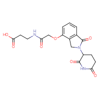 Chemical structure of 3-(2-{[2-(2,6-dioxopiperidin-3-yl)-1-oxo-2,3-dihydro-1H-isoindol-4-yl]oxy}acetamido)propanoic acid - CSSB03636338514