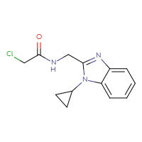 Chemical structure of 2-chloro-N-[(1-cyclopropyl-1H-1,3-benzodiazol-2-yl)methyl]acetamide - CSSB00160576705
